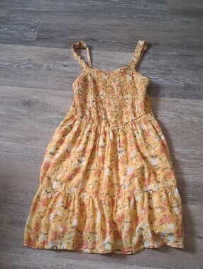 abercrombie kids Yellow Floral Ruffle-strap Sundress